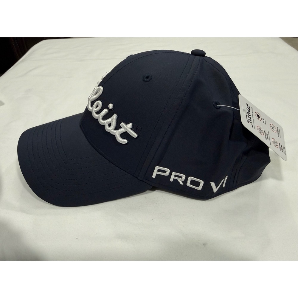 Titleist Tour Breezer Adjustable Golf Hat Navy Blue Pro V1 FJ D.S. Initials NEW